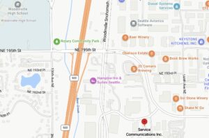 Map of SCI location at 18915 142nd Ave NE, Suite 230, Woodinville, WA 98072